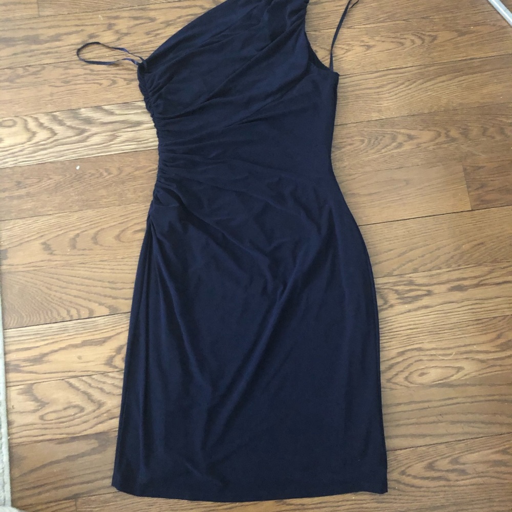 Ralph Lauren One-Shoulder Jersey Sheath Dress